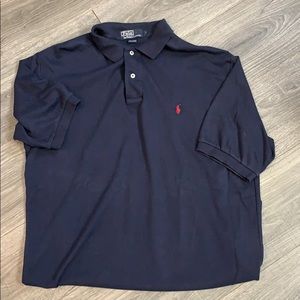 Mens dark navy blue large polo shirt